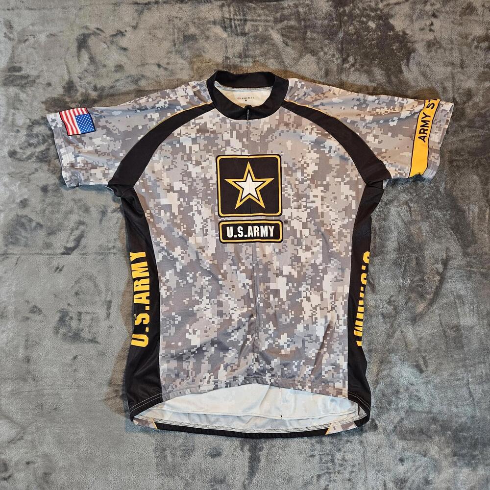 Primal Wear Men's XL USA Army Digital Camouflage Cycling Jersey